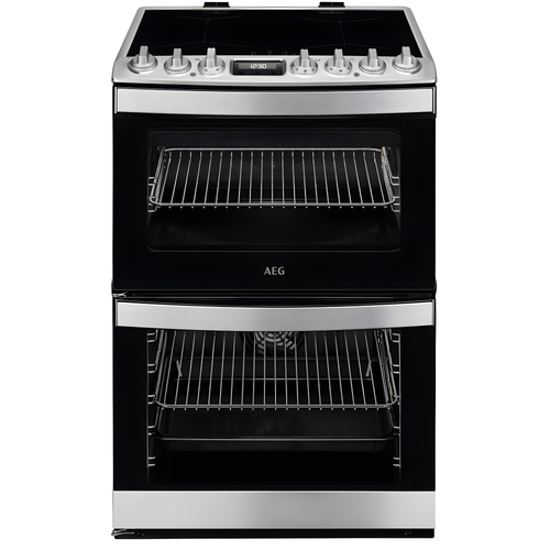 AEG CIB6743ACM - Stainless Steel Double Oven Electric Cooker with Induction Hob - 4 Zones - A Energy Rating