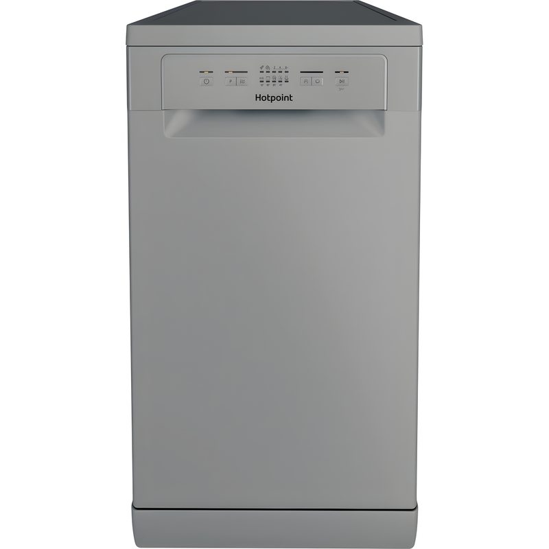 Hotpoint HP2FE10CS90SUK - Silver 10 Place Setting Slimline Dishwasher - 49dB - E Energy Rating