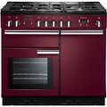 Rangemaster Professional Plus PROP100DFFCY/C - Cranberry/Chrome Dual Fuel Range Cooker - 73L+82L - A Rated