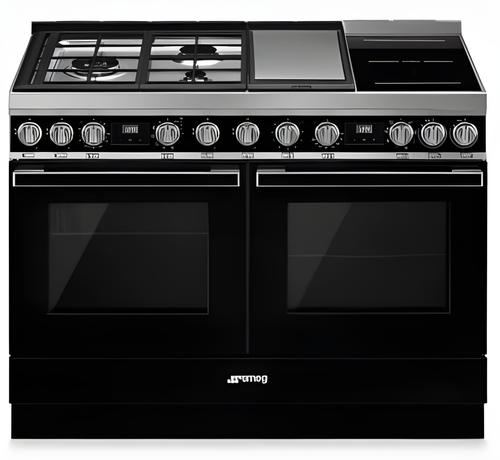 Smeg CPF120IGMPBL - Black 6 Zone Dual Fuel Cooker - A+/A energy