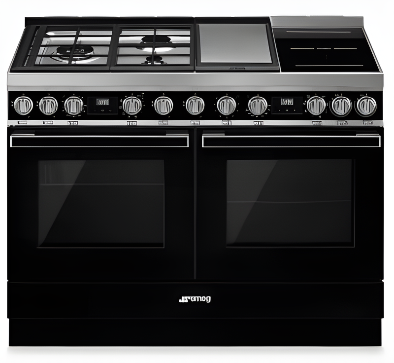 Smeg CPF120IGMPBL - Black 6 Zone Dual Fuel Cooker - A+/A energy