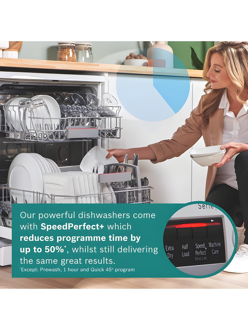 Bosch SMS4EKW06G - White Freestanding Dishwasher - B energy