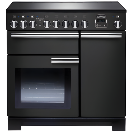 Rangemaster Professional Deluxe PDL90EICB/C - Charcoal Black 90cm Range Cooker - A Energy Rated