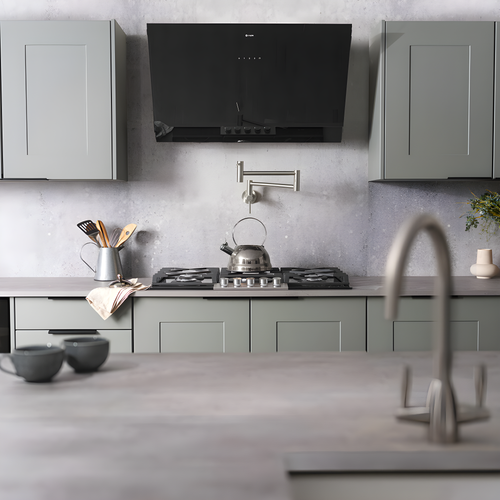 Caple ATA902 - Black Glass 90cm Chimney Cooker Hood - 648m³/h - A++ Energy