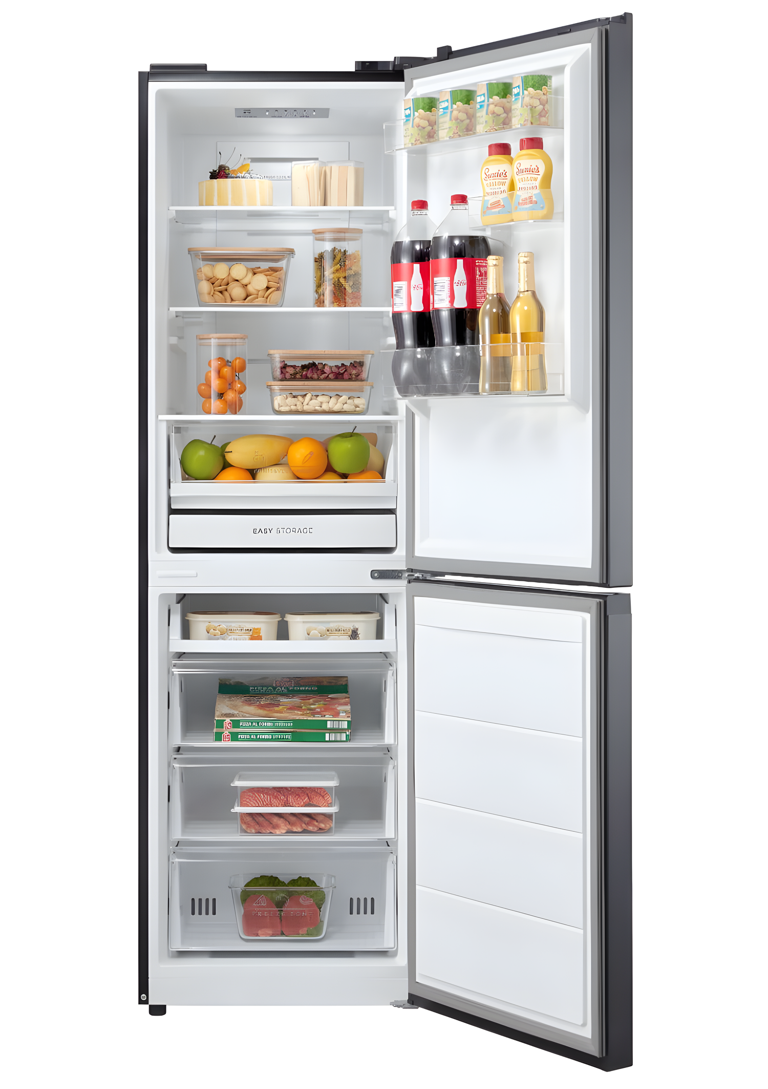 Midea MDRB379FGD02 - Silver Freestanding 50/50 Frost Free Fridge Freezer - D energy