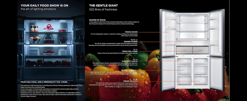 Teknix TMD19091SIBI - Stainless Steel American Fridge Freezer - 503L Capacity - E Energy Rating
