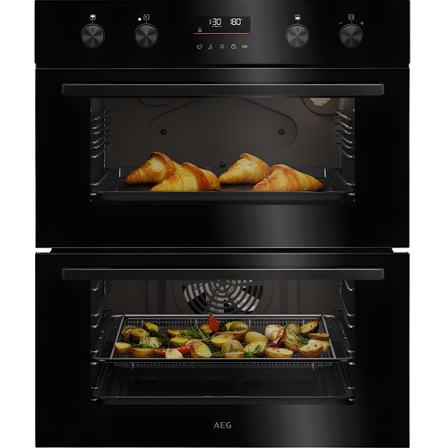 AEG OU5CU40K - Black Built-Under Electric Double Oven - 45L - A Energy