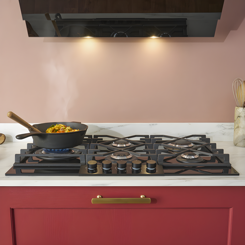 Caple C7895G - Black Glass 87cm Gas Hob - 5 Burner