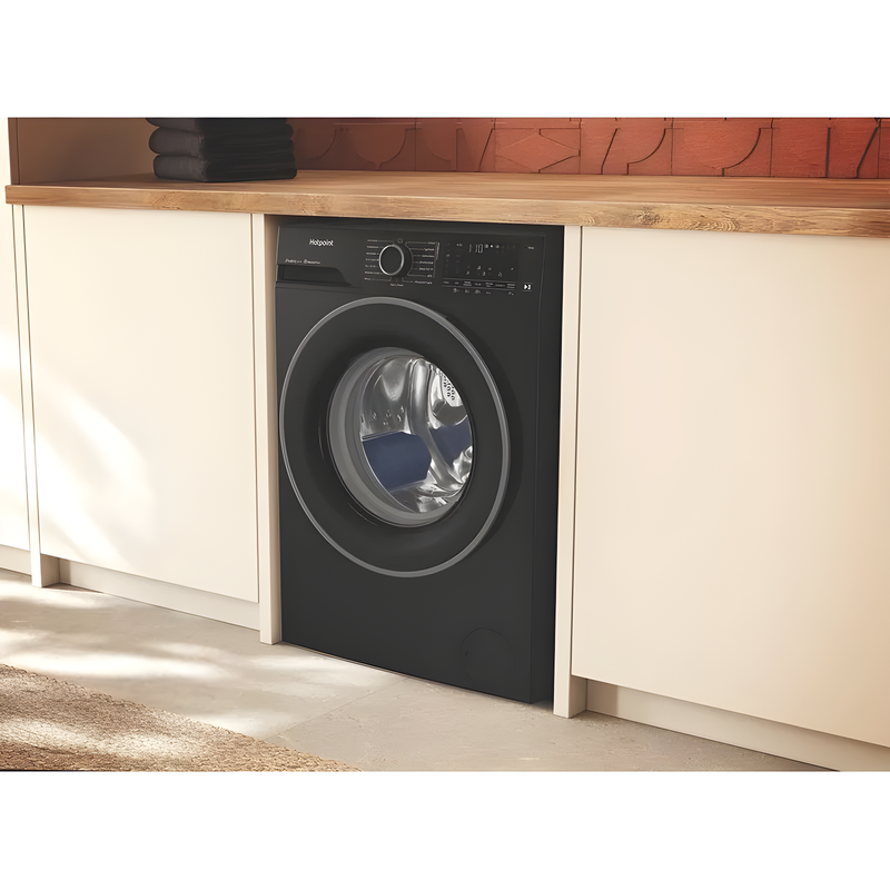 Hotpoint HB123WBCAREUK - Black 12KG Washing Machine - 1400 RPM - A energy
