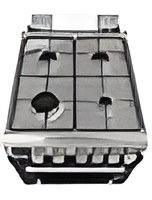 Teknix TKGD50X - Stainless Steel 50cm Freestanding Gas Cooker - Double Oven & 4 Burner Hob - A+ Energy