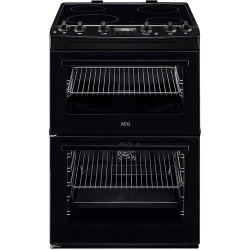 AEG CCX6501ACB - Black Ceramic Electric Cooker with Double Oven - 77/39L Capacity - A Energy Rating