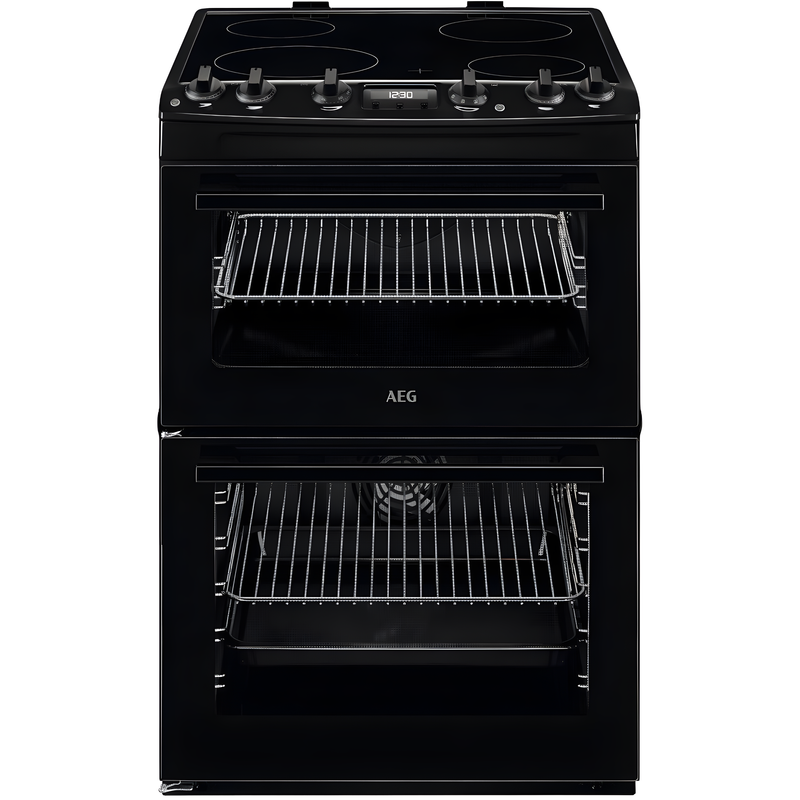 AEG CCX6501ACB - Black Ceramic Electric Cooker with Double Oven - 77/39L Capacity - A Energy Rating