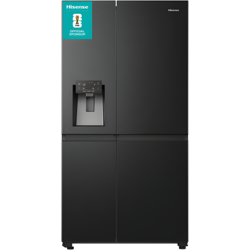 Hisense RS818N4TFE - Black American Fridge Freezer - 632L - E Energy Rating