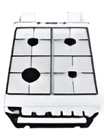 Teknix TKGD50W - White 50cm Freestanding Gas Cooker - Double Oven & Grill, 4 Burner Hob - A+ Energy