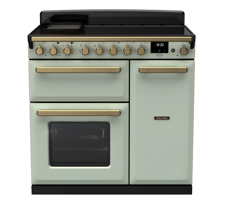 Rangemaster ESDL90EIPMNT/AB1 Estel Deluxe 90cm Induction Mint/Antique Brass