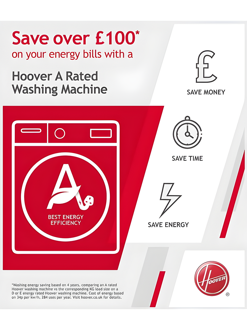 Hoover HW 410AMBCB/1-80 - Black 10KG Washing Machine - 1400 RPM - A energy