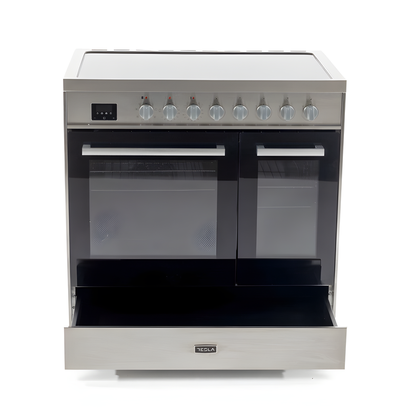 Tesla T90DCRCSS - 90cm Double Cavity Electric Range Cooker