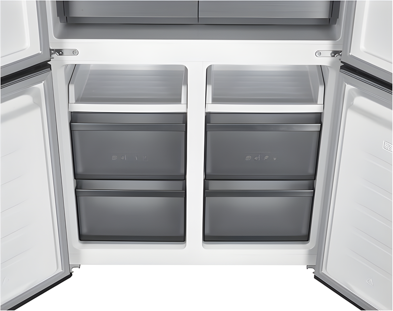 Teknix TMD19091SIBI - Dark Inox American Fridge Freezer - 503L Capacity - E Energy Rating