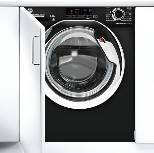 Hoover HBDS495D1ACBE-80 - Black &amp; Chrome 9KG Washer Dryer - 1400 RPM - E energy