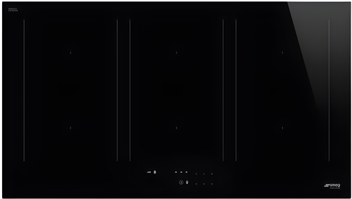 Smeg SIM3964D - Black 90cm 6 Zone Induction Hob - Slider Controls - Glass Ceramic Surface