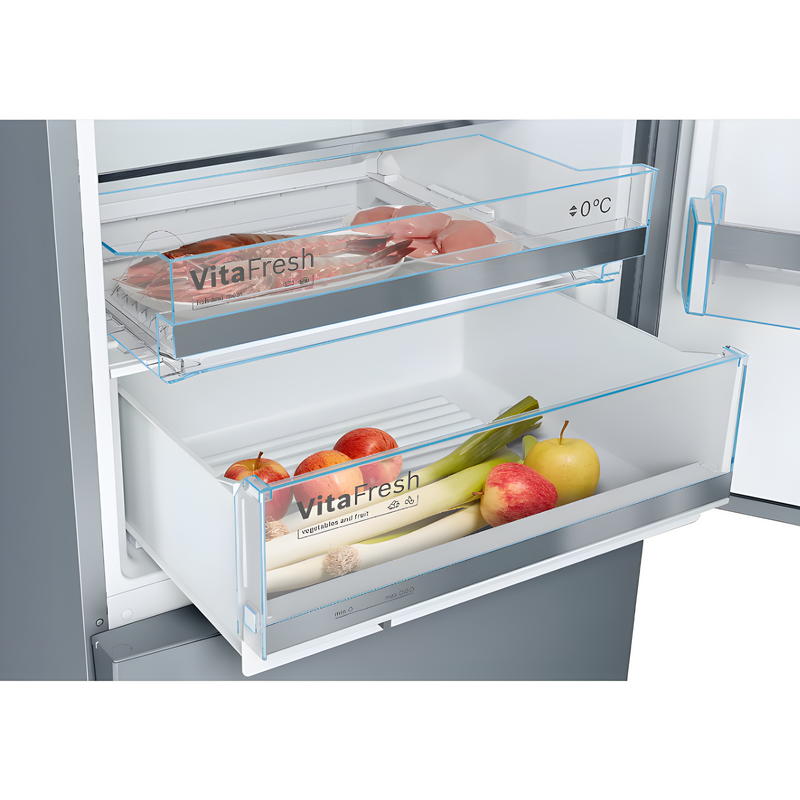 Bosch KGE49AICAG - Silver Freestanding 60/40 Frost Free Fridge Freezer - C energy
