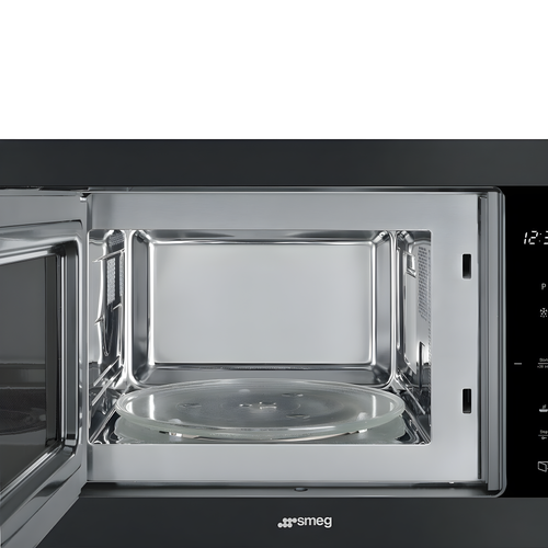 Smeg FMI325N - Matte Black 25L Built-In Microwave with Grill - 900W