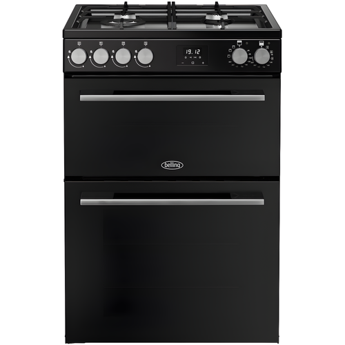 Belling FSA VISION 60DF BSS - Black Dual Fuel Cooker with Double Oven - 60cm 99L - A Rated