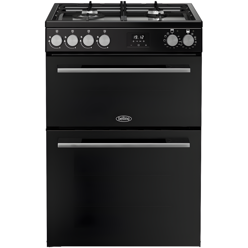 Belling FSA VISION 60DF BSS - Black Dual Fuel Cooker with Double Oven - 60cm 99L - A Rated