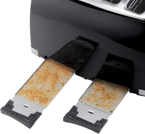 Russell Hobbs 26071 - Black 4 Slice Toaster - Extra Wide Slots - 1500W Power