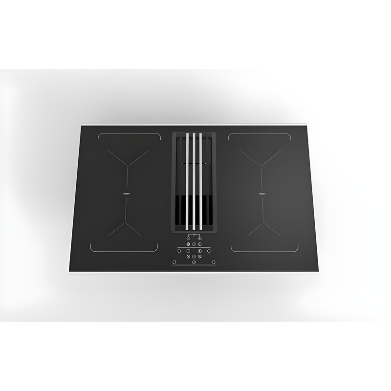 Culina ICONFXP75DDS - Stainless Steel/Black 77cm Induction Hob - Built-in Extractor