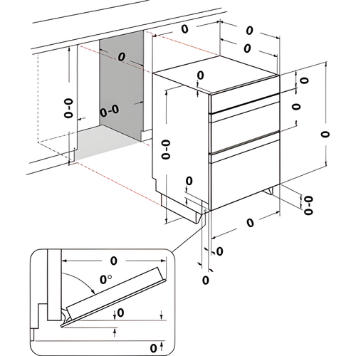 Indesit DUI 10D B - Black Built Under Double Oven - 48L + 36L - A++ Energy