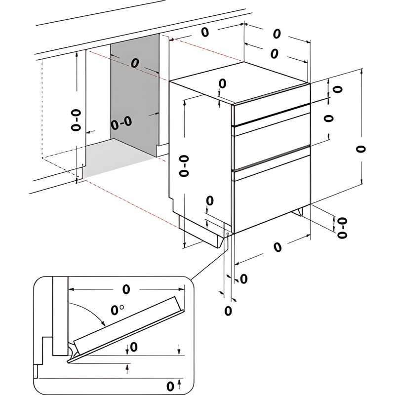 Indesit DUI 10D B - Black Built Under Double Oven - 48L + 36L - A++ Energy