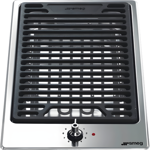 Smeg PGF30B - Stainless Steel Lava Stone Grill - 31cm Width