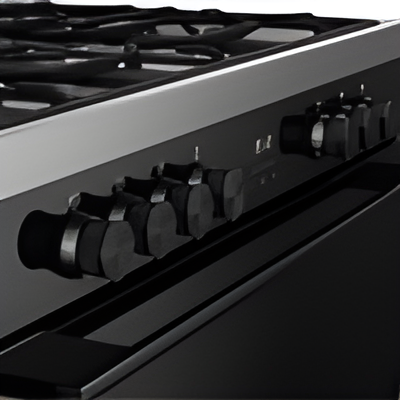 Belling RCA VISION SGL 90DF BLK 444412039 - Black 90cm Dual Fuel Range Cooker - 133L - A Energy