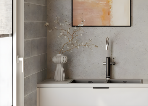SMEG MAF50WH - Gloss White 50's Style Single Lever Mixer Tap - 360° Rotation