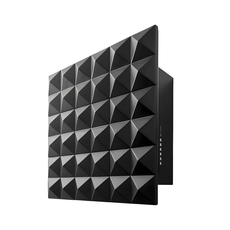 Caple PYR600 - Black Wall Cooker Hood - 610m3/h, 4 Speeds, Dimmable Lights - A energy