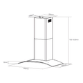 Caple CGC711BK - Black Glass Chimney Hood - 70cm - C Energy Rating