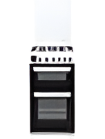 Teknix TKGD50W - White 50cm Freestanding Gas Cooker - Double Oven & Grill, 4 Burner Hob - A+ Energy