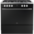 Belling RCA VISION SGL 90DF BSS 444412040 - Black 90cm Dual Fuel Range Cooker - 133L Single Cavity - A Energy