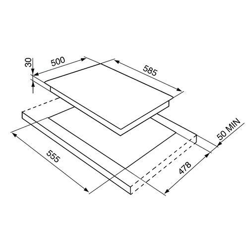 Smeg S64S - Stainless steel 4 Zone Gas Hob