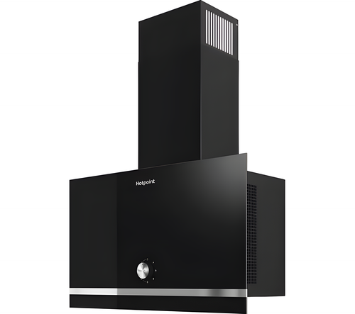 Hotpoint PHVP62FLMK - Black Chimney Cooker Hood - 490m³/h - A Energy