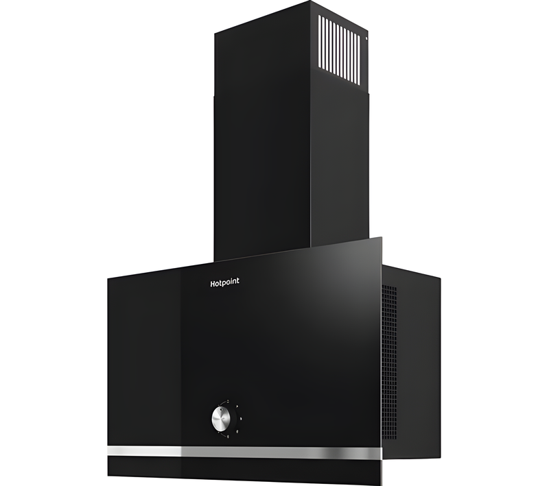Hotpoint PHVP62FLMK - Black Chimney Cooker Hood - 490m³/h - A Energy