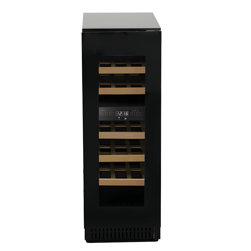 IceKing IKWC305BK - Black 30cm Undercounter Dual Zone Wine Cooler - 18 Bottles
