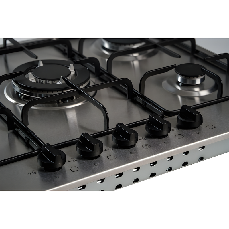 CDA SCG070SS - Stainless Steel 70cm Gas Hob - 5 Burners with Triple Wok Burner