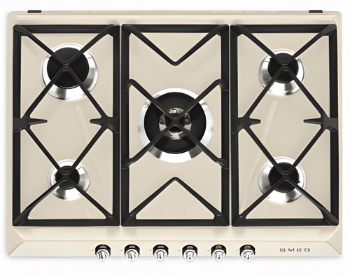 Smeg SR975PGH - Cream 5 Zone Gas Hob
