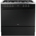 Belling RCA VISION SGL 90DF BLK 444412039 - Black 90cm Dual Fuel Range Cooker - 133L - A Energy