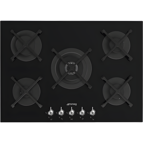 Smeg PV375N Classic - Black Gas Hob - 72cm - 5 Burners