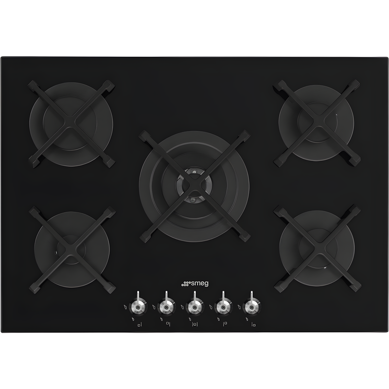 Smeg PV375N Classic - Black Gas Hob - 72cm - 5 Burners