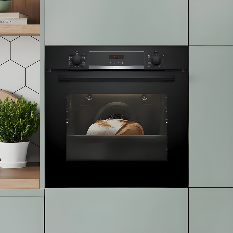 Bosch HQA574BB3B - Black 71L Single Oven - Pyrolytic Self-Cleaning - A+ Energy Rating