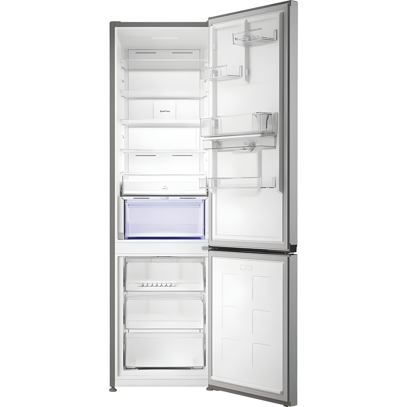 Hotpoint HPK 26412W XP5UK - Brushed Steel 70/30 Fridge Freezer - Dual No Frost - D Energy